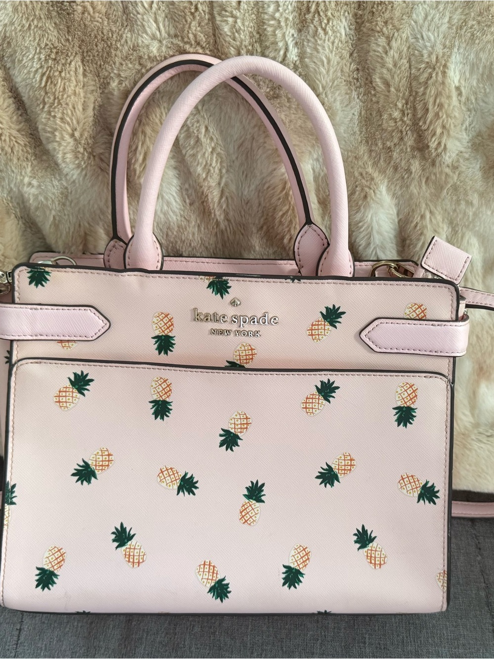 kate spade Pink Pineapple-Print Satchel